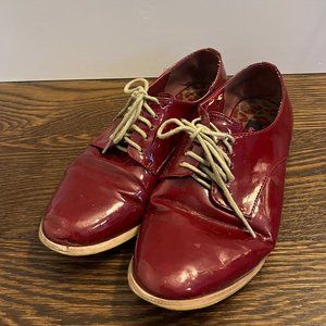 Red women's loafers Size 8